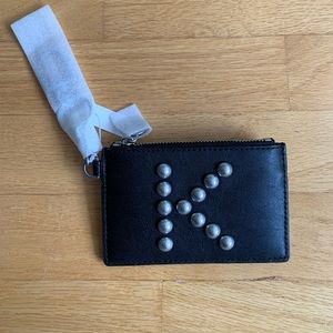 Tory Burch Monogram Card Case Key Fob “K” initial